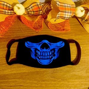 Blue skull face mask (custom)